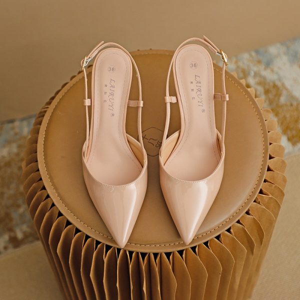 Pointed Toe High Heeled Sandals Patent Leather Women's Shoes - Image 13