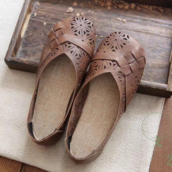 Mori Retro Literary Summer Sandals Hollowed Out Soft Shoes - Image 11