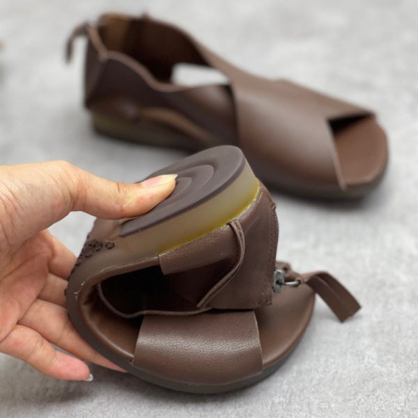 Summer Handmade Leather Cross-Strap Sandals for Women Shoes - Image 10