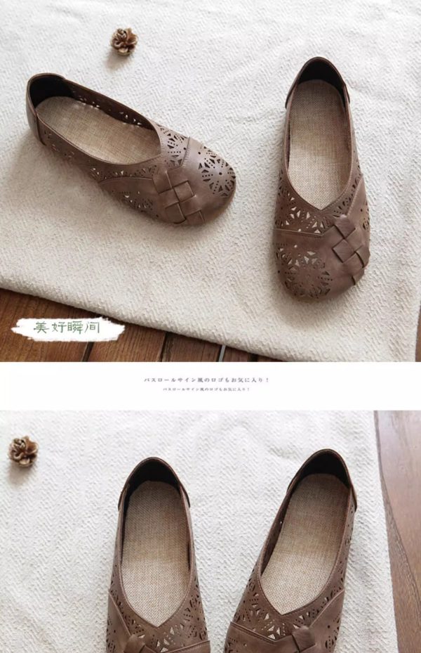 Mori Retro Literary Summer Sandals Hollowed Out Soft Shoes - Image 7