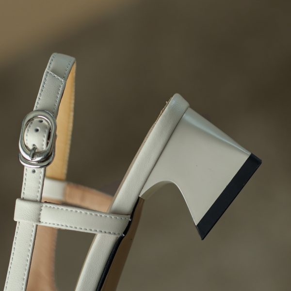 Leather Slingback Heels for Women Strap Closed Toe - Image 9