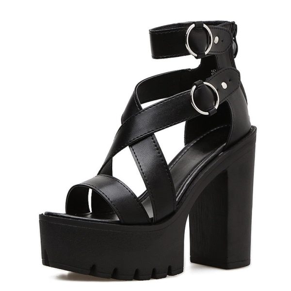 Women Chunky Heel Gladiator Platform Anti-Slip Ankle Sandals - Image 6