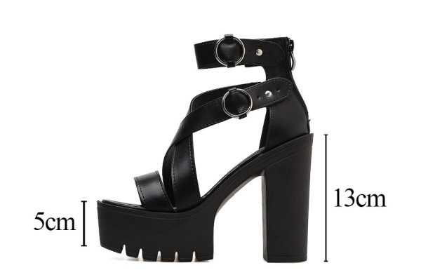Women Chunky Heel Gladiator Platform Anti-Slip Ankle Sandals - Image 7