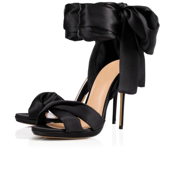 Bow Strap Thin High Heeled Sandals Wedding Shoes - Image 2